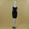 Vestido en tela saten Zara drapeado color negro- Janet