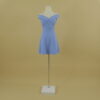 Vestido escote bardot tela scuba color celeste - Jackie