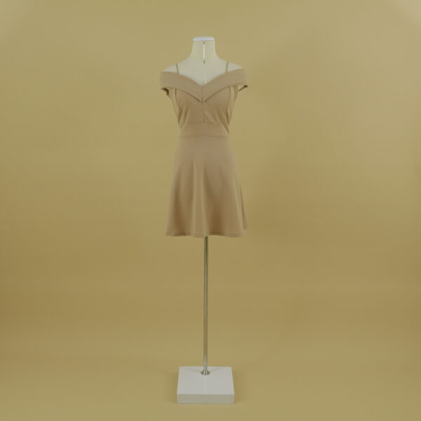 Vestido escote bardot tela scuba color nude - Jackie