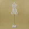 Vestido tela gasa estampada escote corazón corte campana color ivory floreado - Paulette