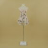 Vestido tela gasa estampada escote corazón corte campana color rosa nude floreado - Paulette