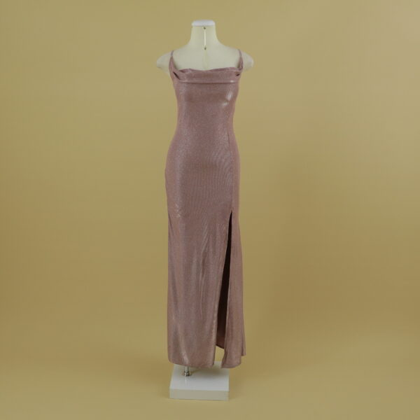 Vestido tornasolado corte sirena color palo rosa- Diora
