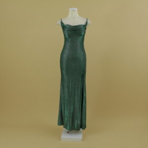 Vestido tornasolado corte sirena color verde botella - Diora
