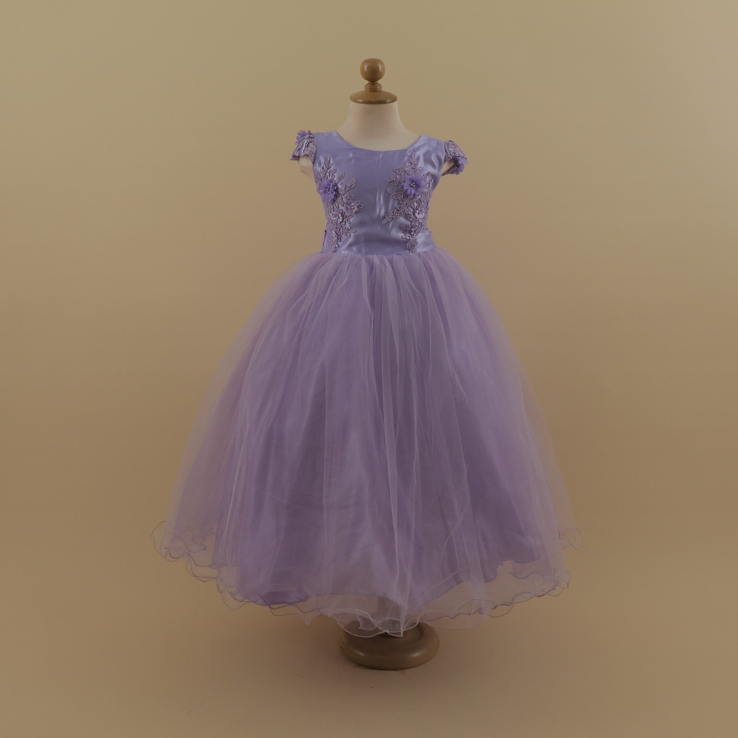vestido color lila para niñas escote redondo mangas quimono - Sakura vestido color lila para niñas escote redondo mangas quimono - Sakura