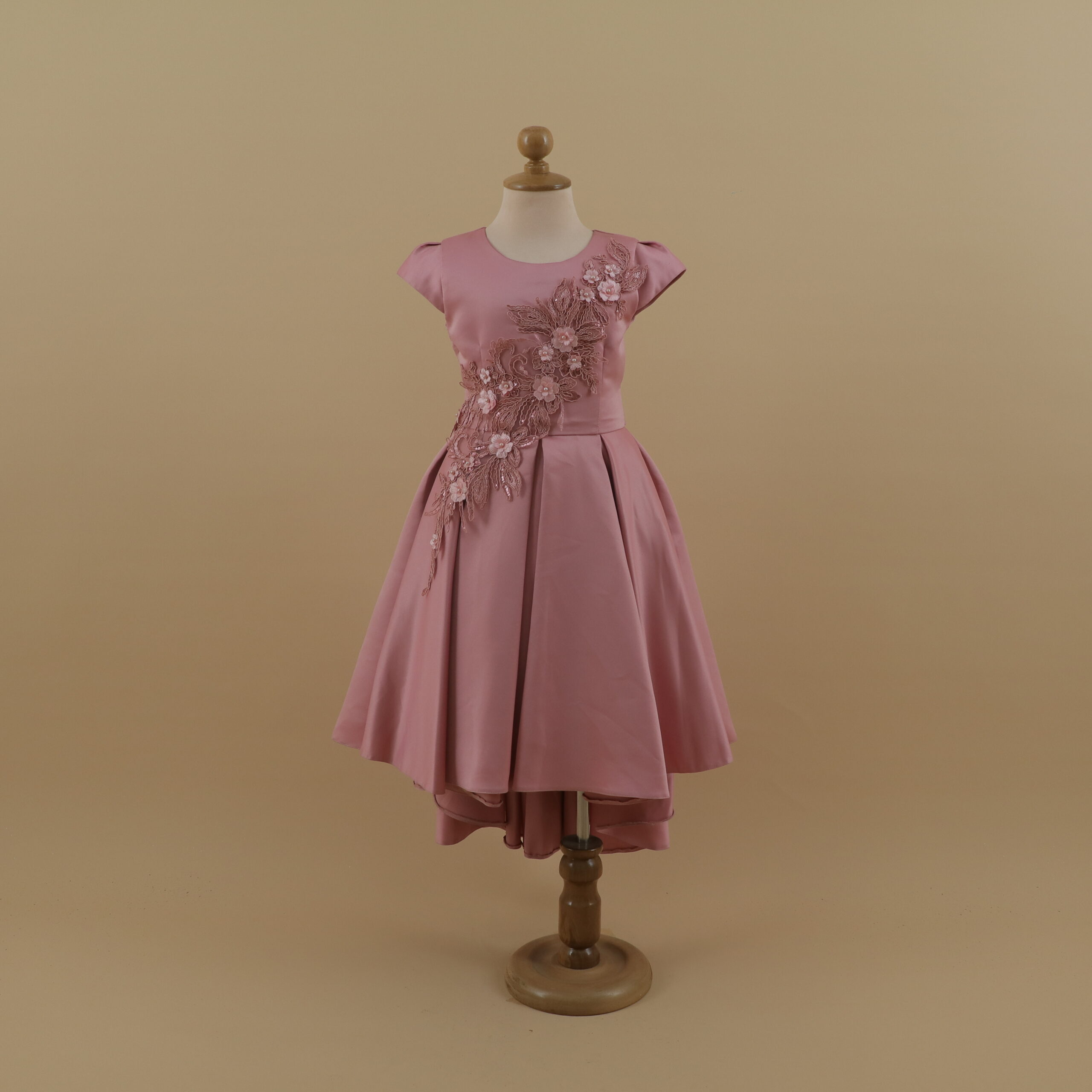 vestido para niñas con encajes 3d color palo rosa - Puca vestido para niñas con encajes 3d color palo rosa - Puca