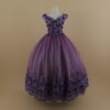 vestido para quinceaños color morado tela razo 3 capas tul ilusion - Amalthea