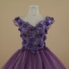 vestido para quinceaños color morado tela razo escote corazon - Amalthea