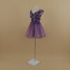 vestido para quinceaños color morado tela razo falda corta de 5 capas - Amalthea