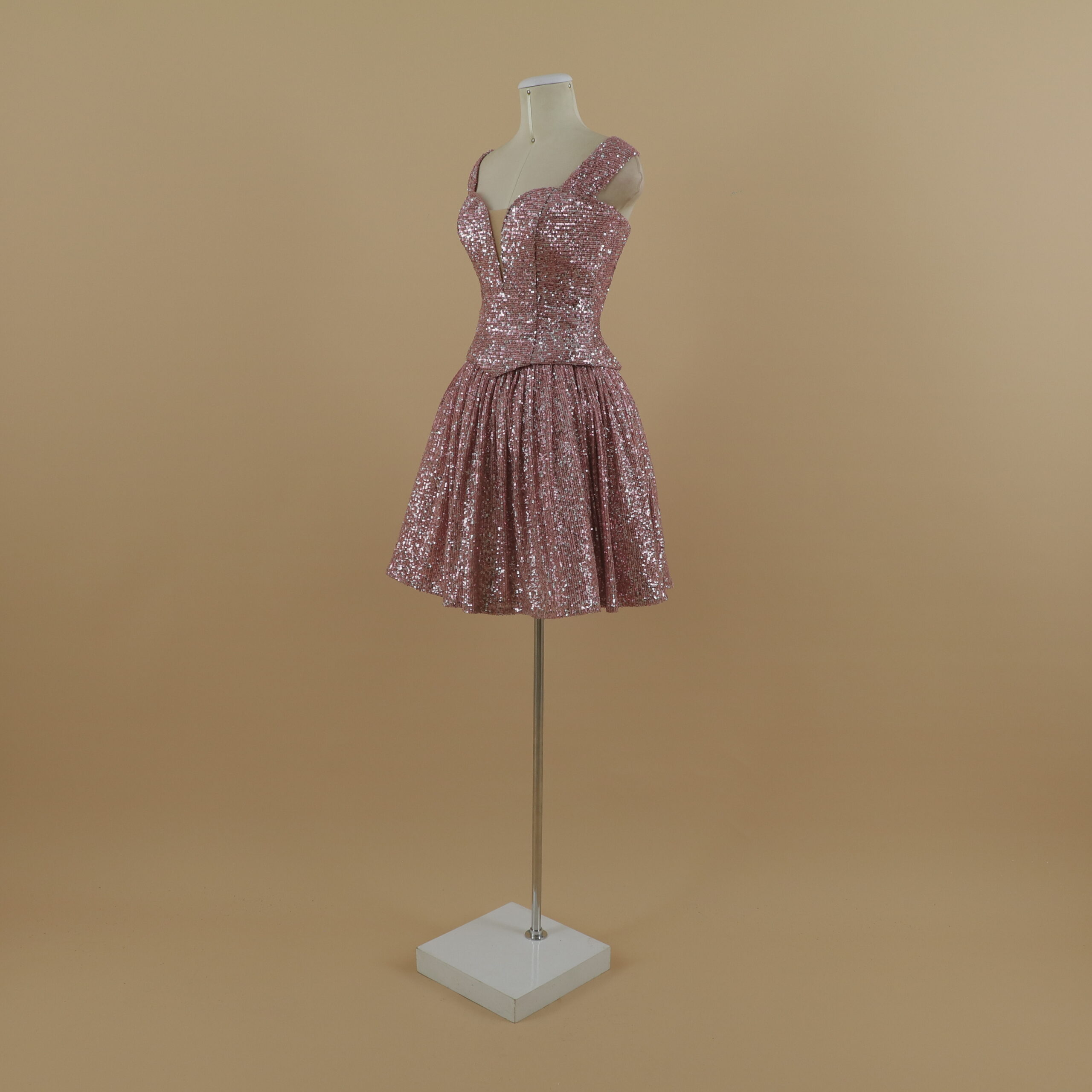 vestido para quinceaños falda pequeña tela razo con tul grueso color palo rosa - Lysandra vestido para quinceaños falda pequeña tela razo con tul grueso color palo rosa - Lysandra