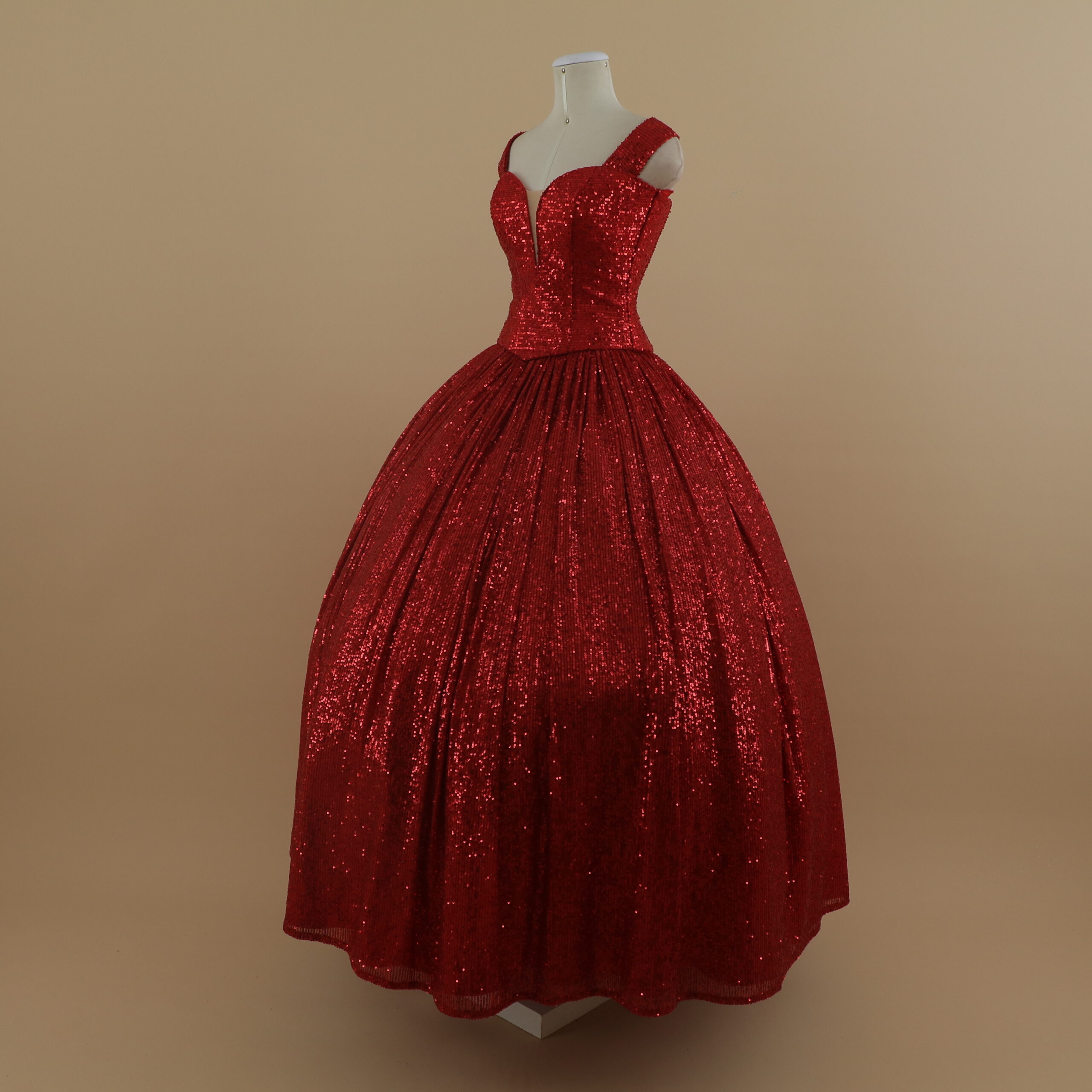vestido para quinceaños tela razo falda de 2 capas color rojo - Lysandra vestido para quinceaños tela razo falda de 2 capas color rojo - Lysandra