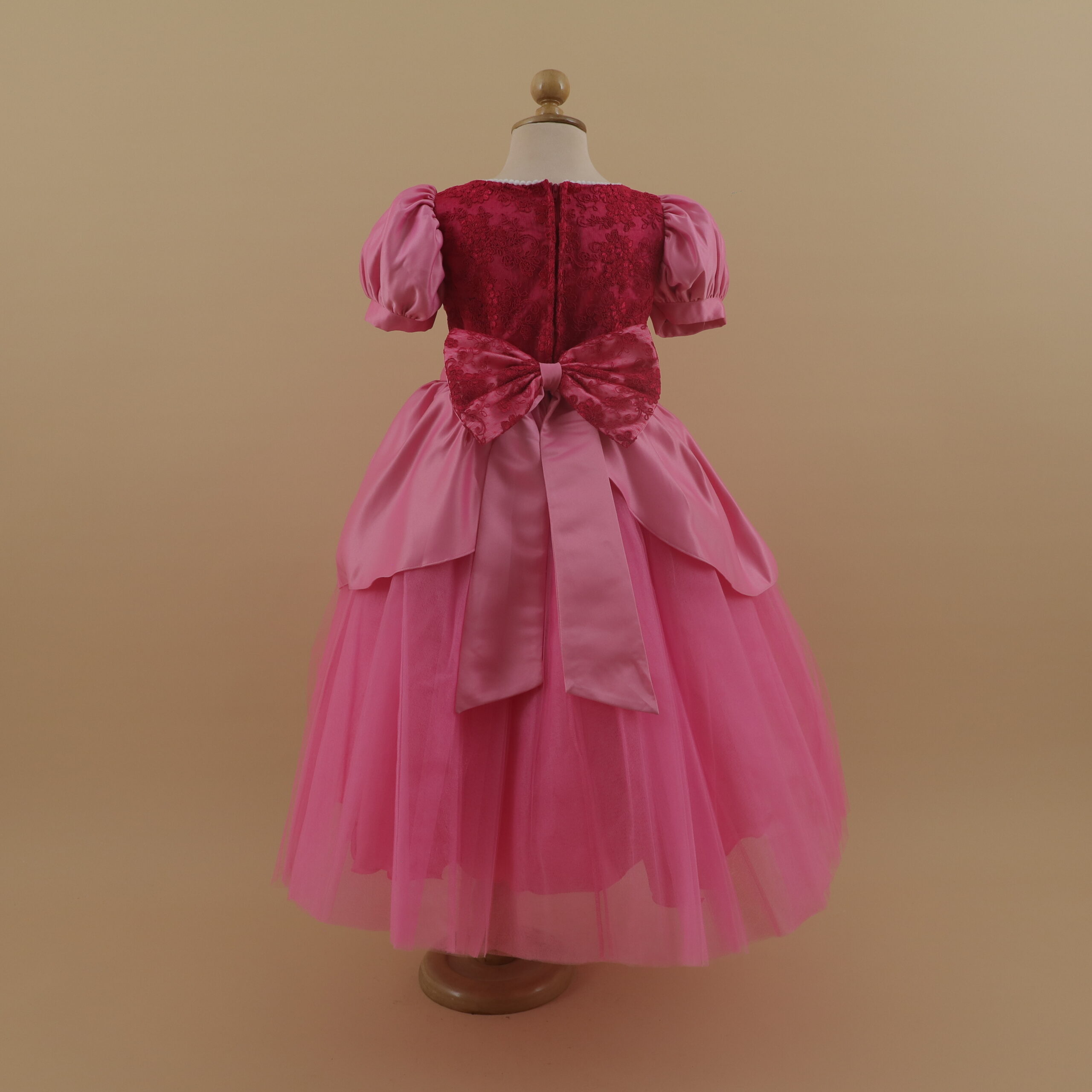 vestido princesa peach niñas con lazo desmontable y cierre vestido princesa peach niñas con lazo desmontable y cierre