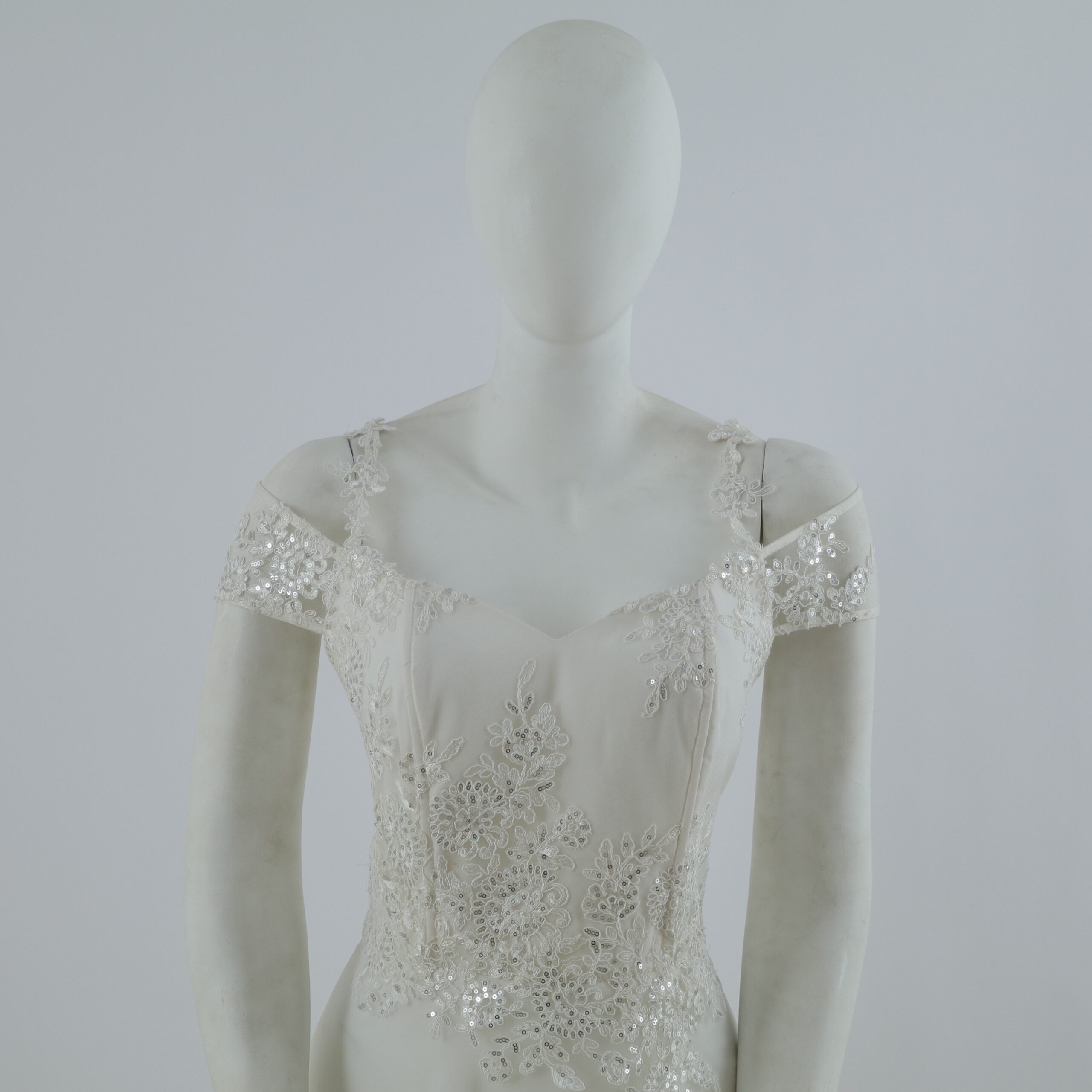 vestido tela gasa escote en v color blanco - Caeli