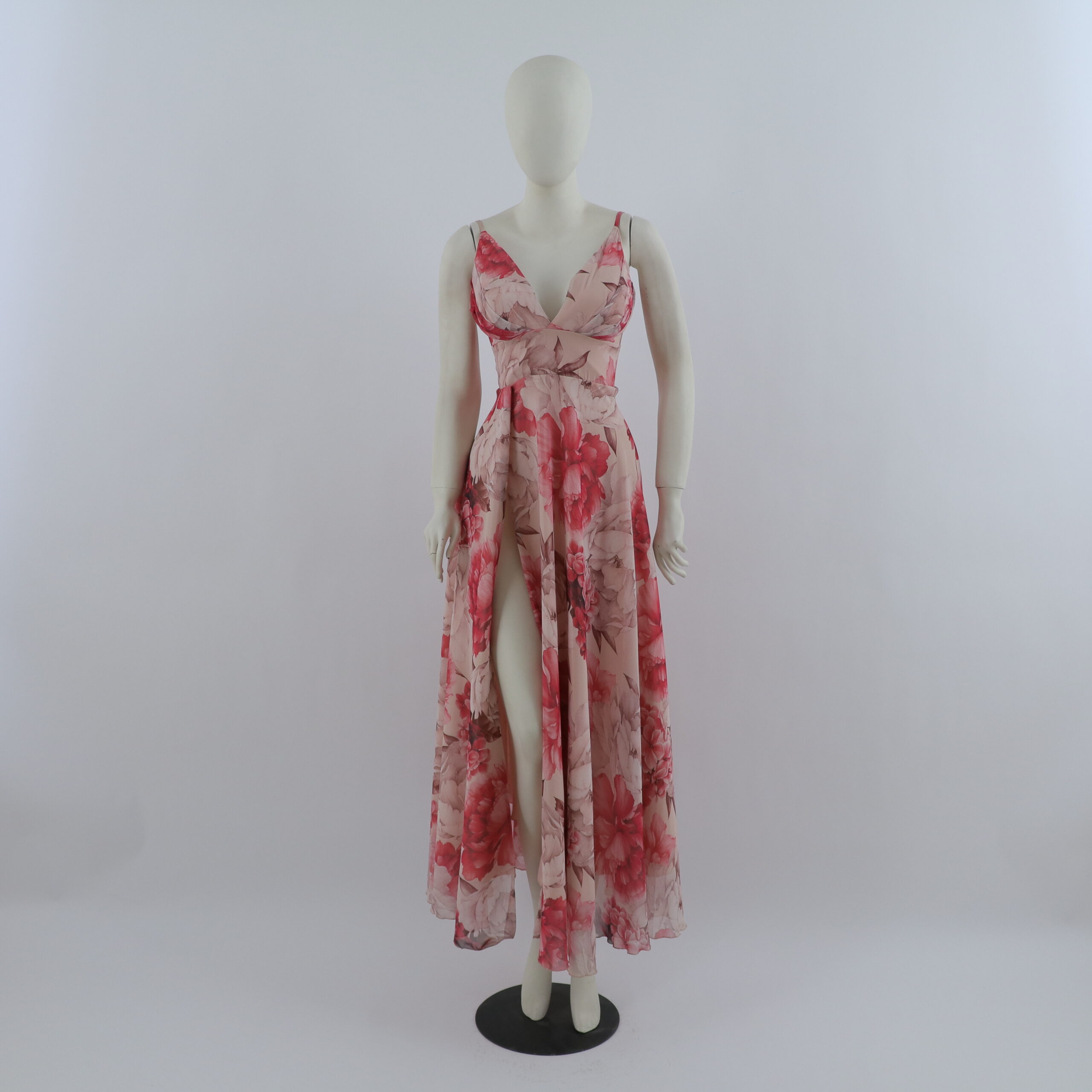 vestido tela gasa estampada corte princesa color fucsia - Bárbara vestido tela gasa estampada corte princesa color fucsia - Bárbara