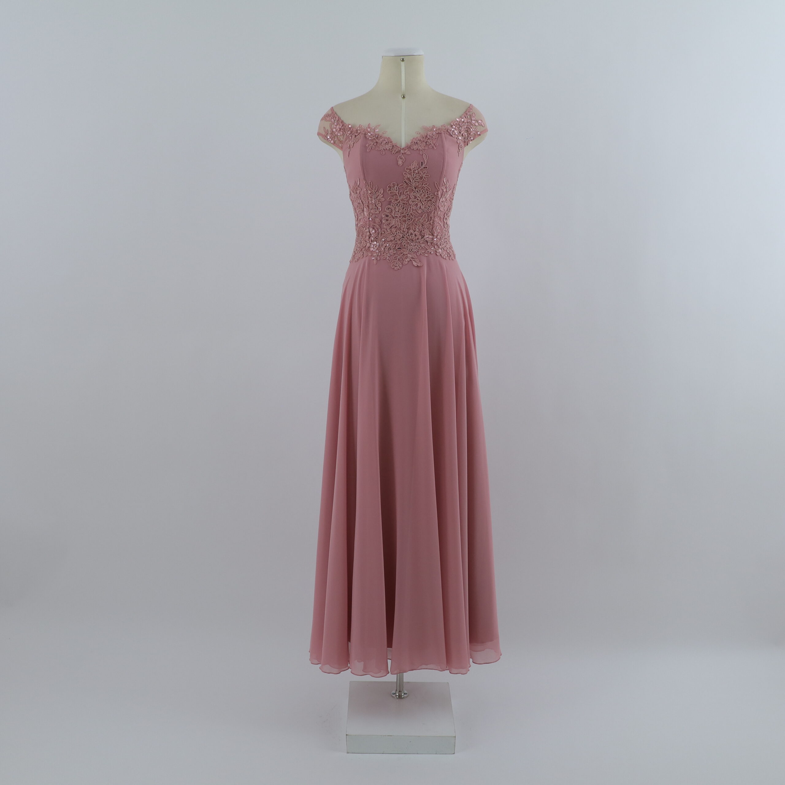 vestido tela gasa mangas caidas corte a color palo rosa - Brisa vestido tela gasa mangas caidas corte a color palo rosa - Brisa