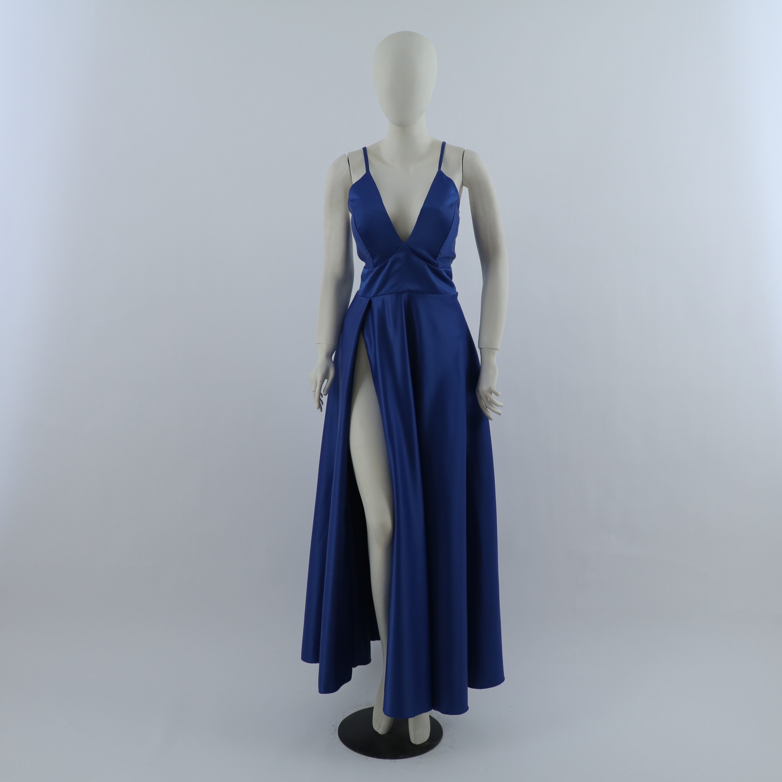 vestido tela podesua gruesa cintura modelo corona color azul eléctrico - Amanda vestido tela podesua gruesa cintura modelo corona color azul eléctrico - Amanda