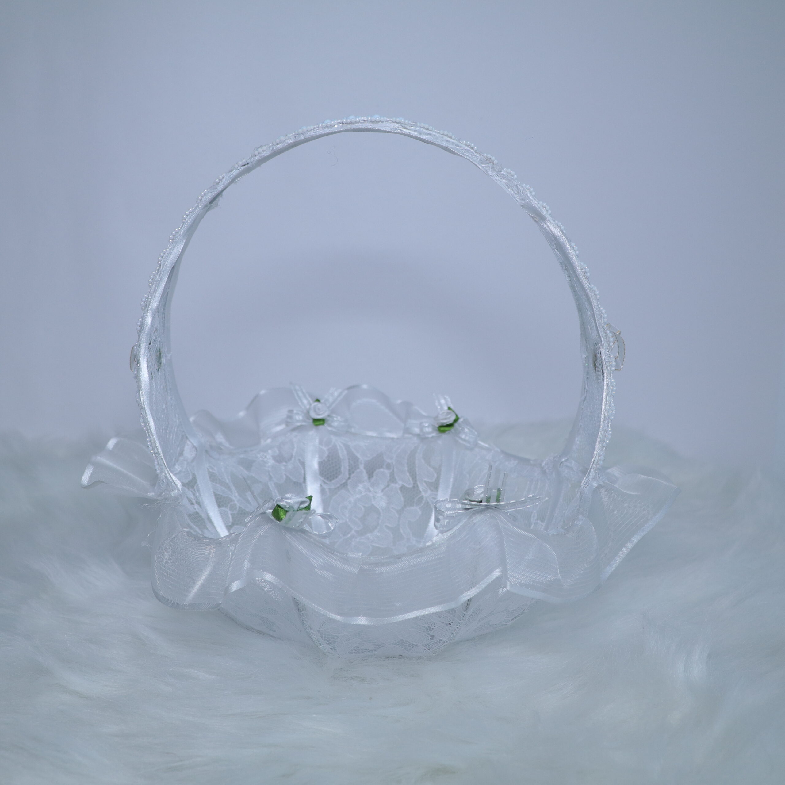 canasta de flores aplicaciones de rosas de tela X27A1