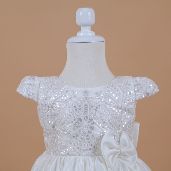 vestido para niñas con moño color ivory - Brendita