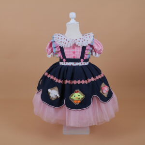 vestido para niñas granjerita mangas abullonadas