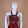 vestido tela versace escote halter color vino - Liliana