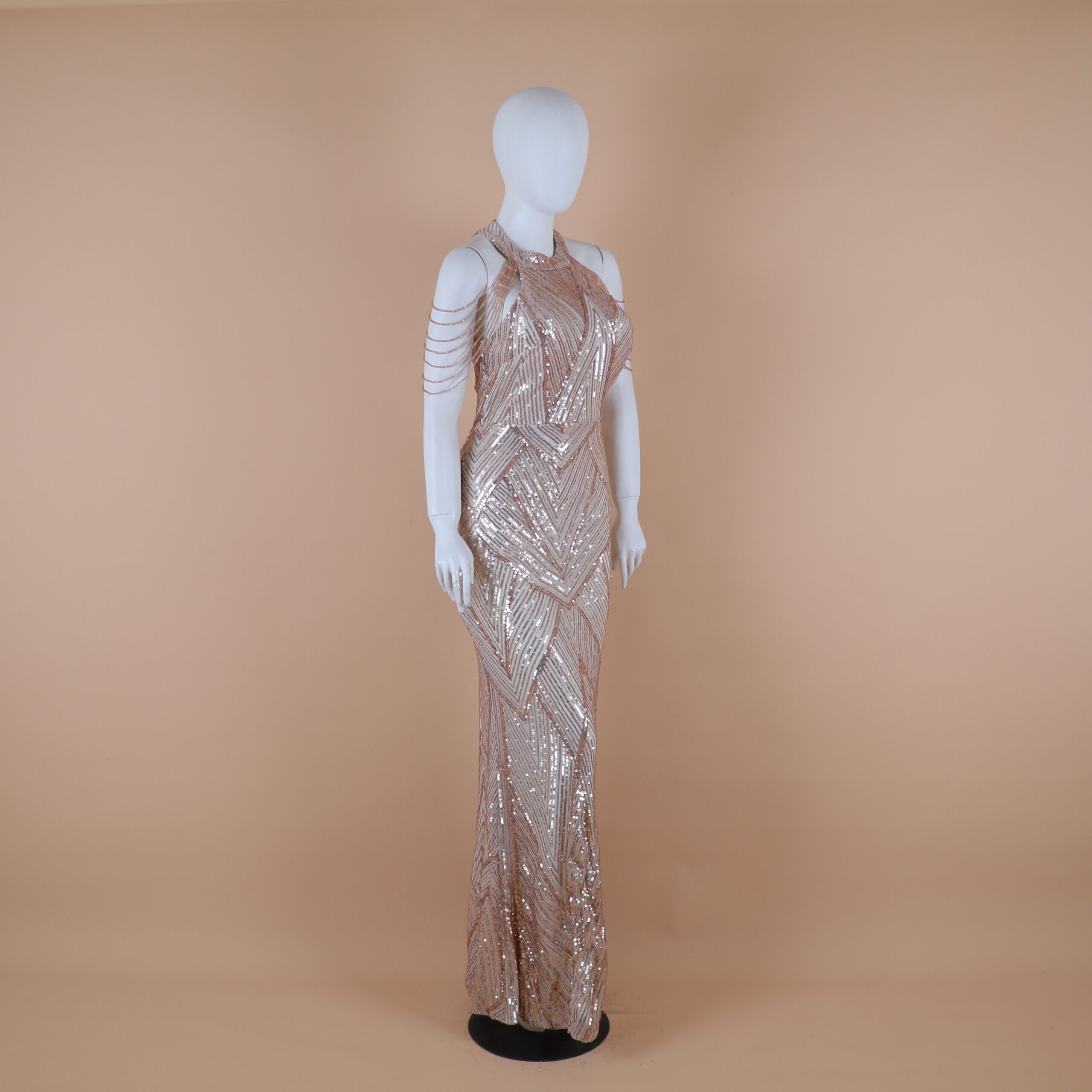 vestido tela lentejuelas importada corte sirena color dorado - Damaris vestido tela lentejuelas importada corte sirena color dorado - Damaris