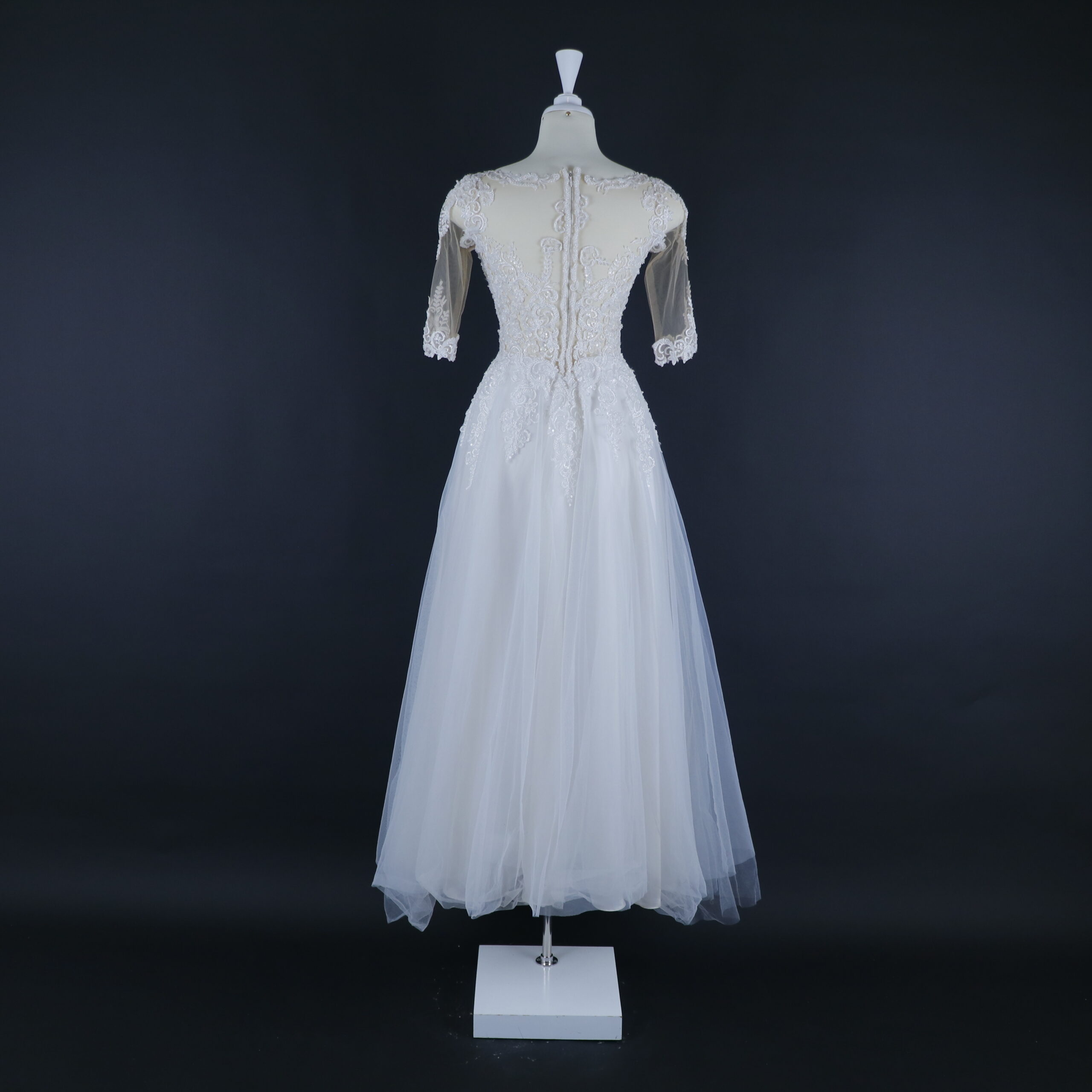 Vestido novias 2 en 1 con cierre posterior color ivory - Celia Novias