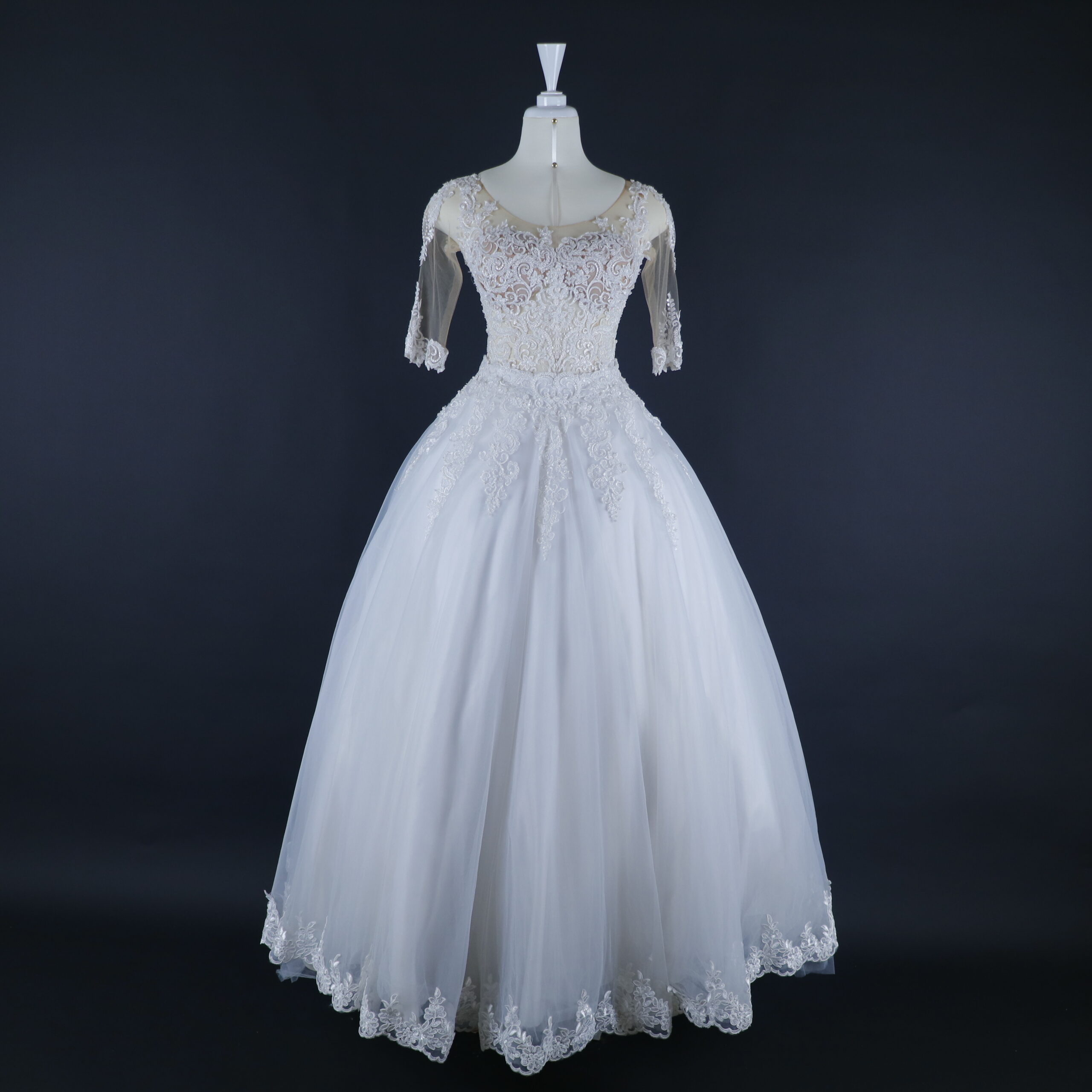 Vestido novias 2 en 1 falda estilo princesa color ivory - Celia Novias