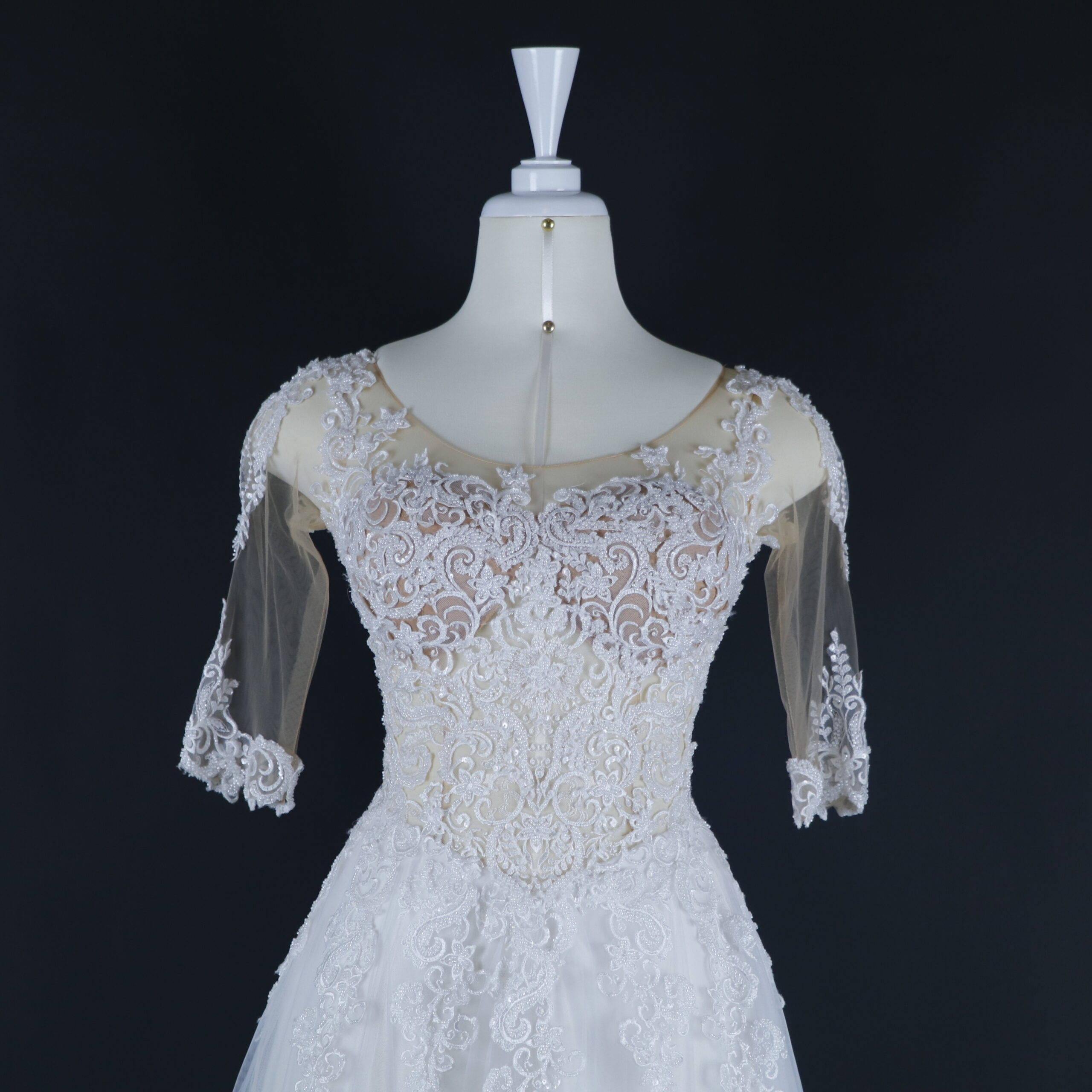 Vestido novias 2 en 1 tela tul español tul ilusion tul fantasia y razo color ivory - Celia Novias