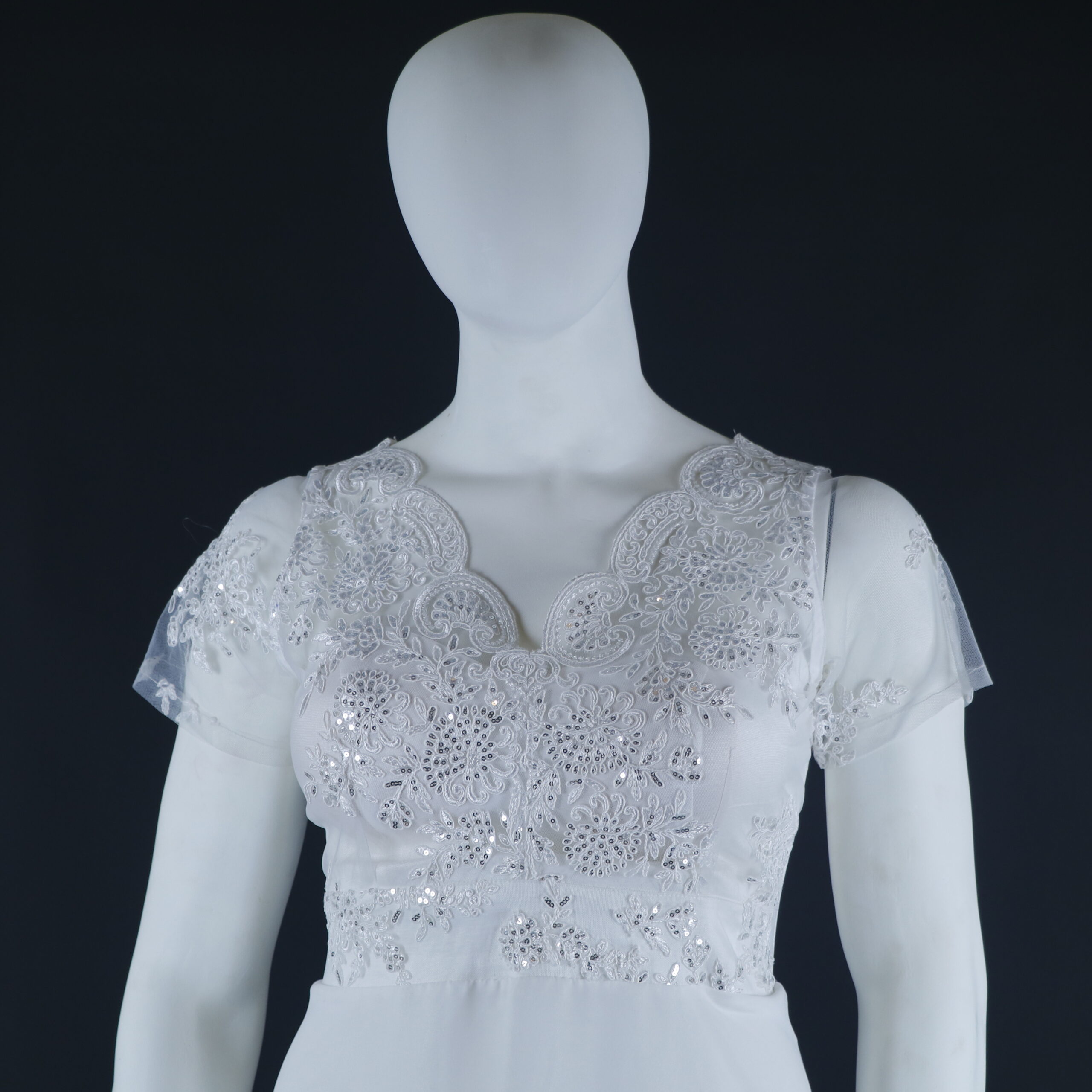 Vestido novias XXL escote en v color blanco - Michelle Novias