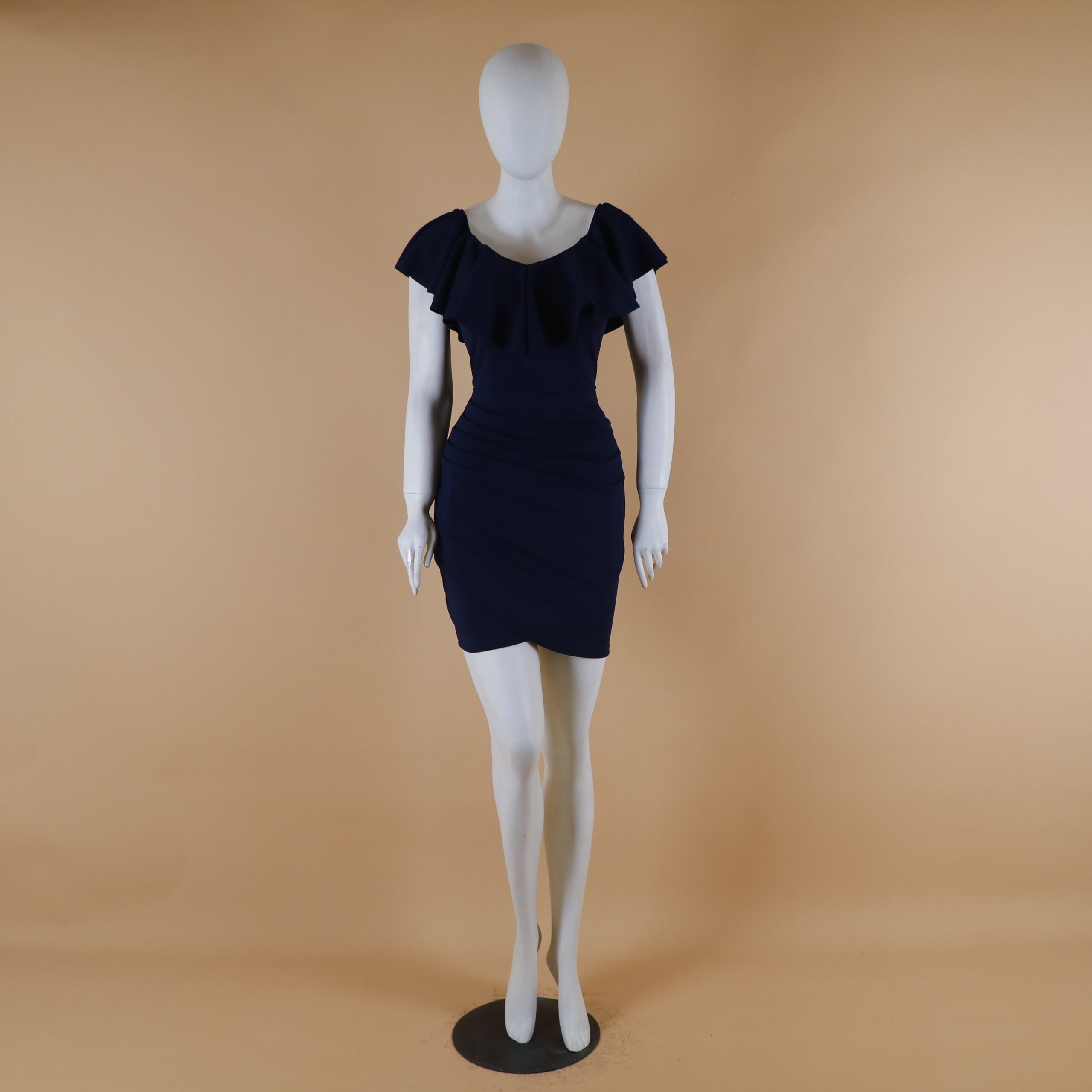 Vestido tela scuba corte sirena color azul noche - Samara