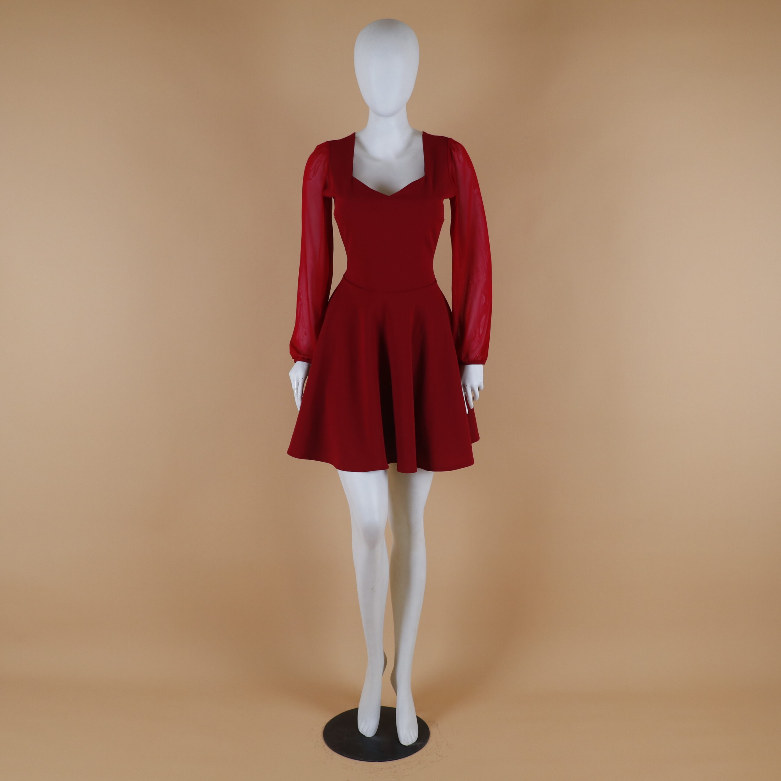 Vestido tela scuba corte sirena color vino - Melany Vestido tela scuba corte sirena color vino - Melany