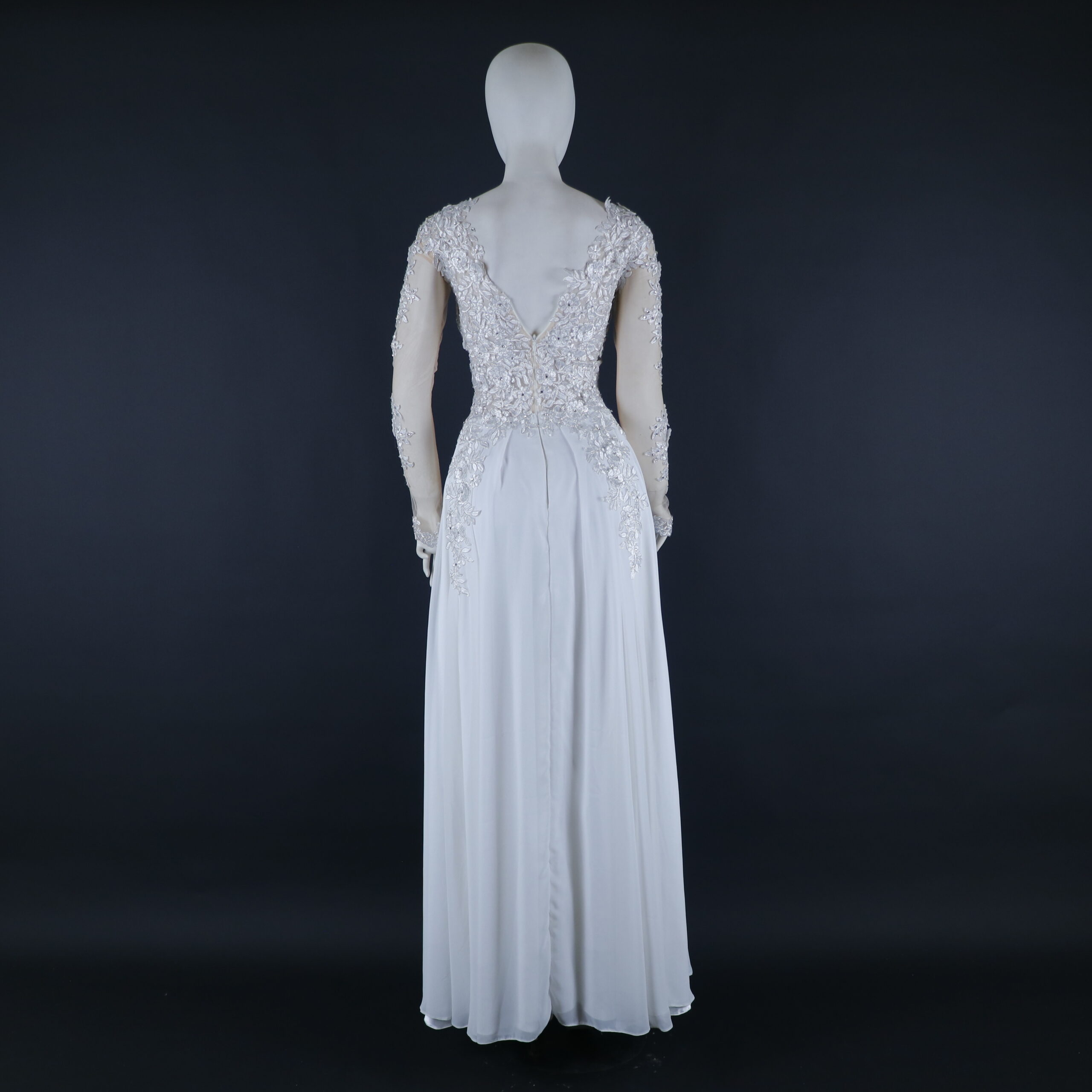 vestido novias dos en uno escote posterior en v y cierre color ivory - Trecy