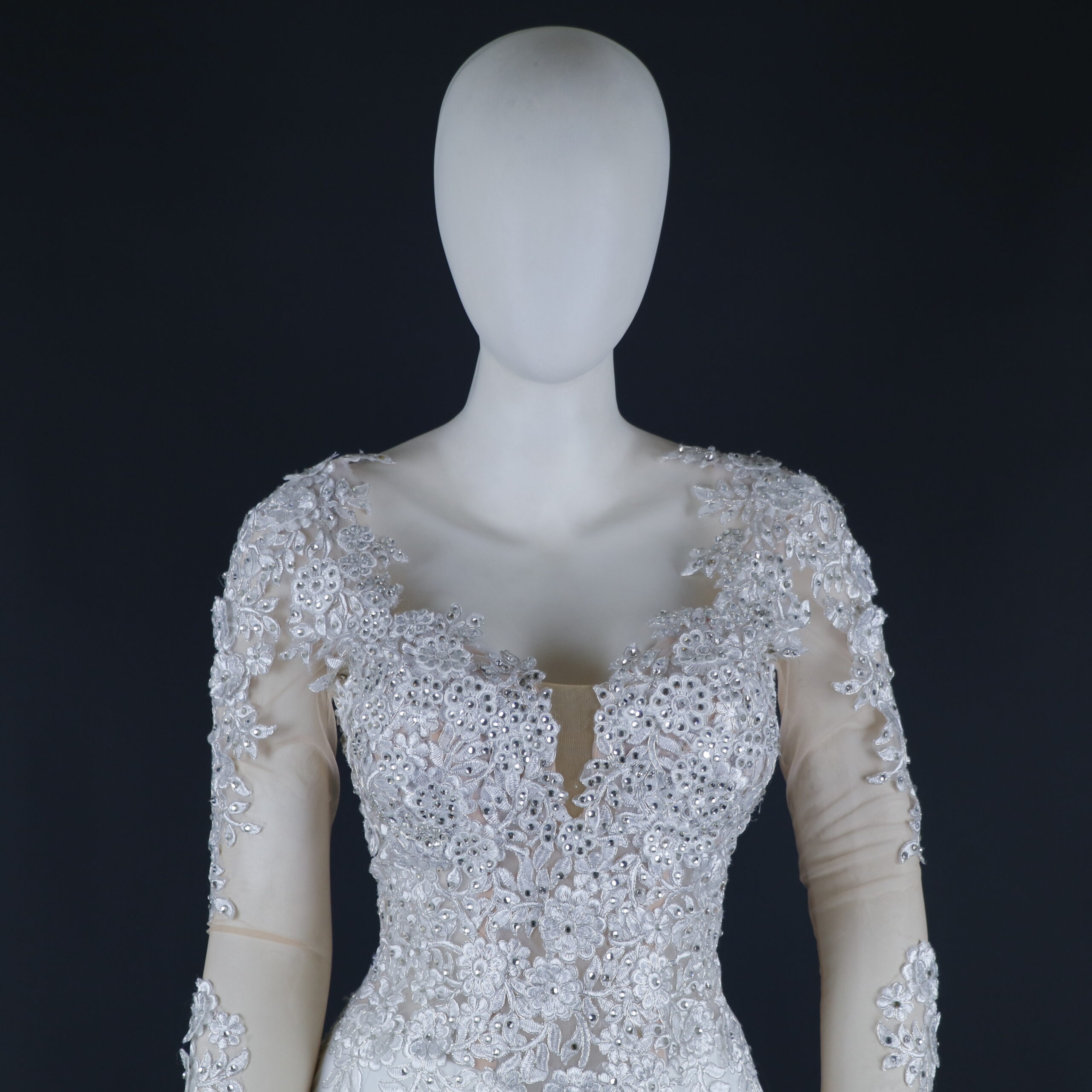 vestido novias dos en uno tela tul español escote pico color ivory - Trecy