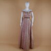 vestido tela tornasolada escote en v color palo rosa - Yesenia