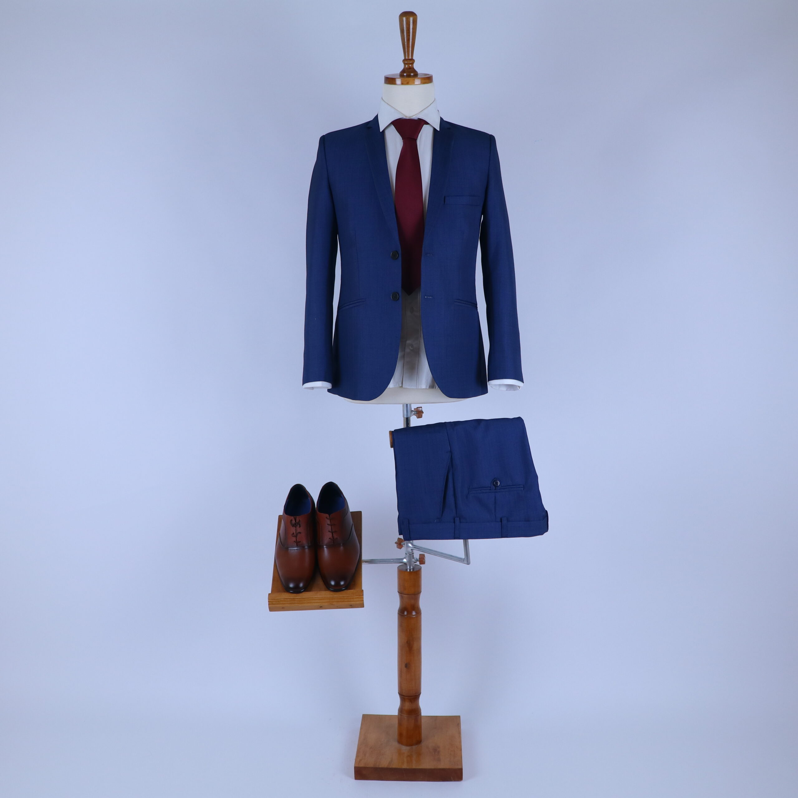 Terno caballeros tela cassimir color azul barcelona - Danny