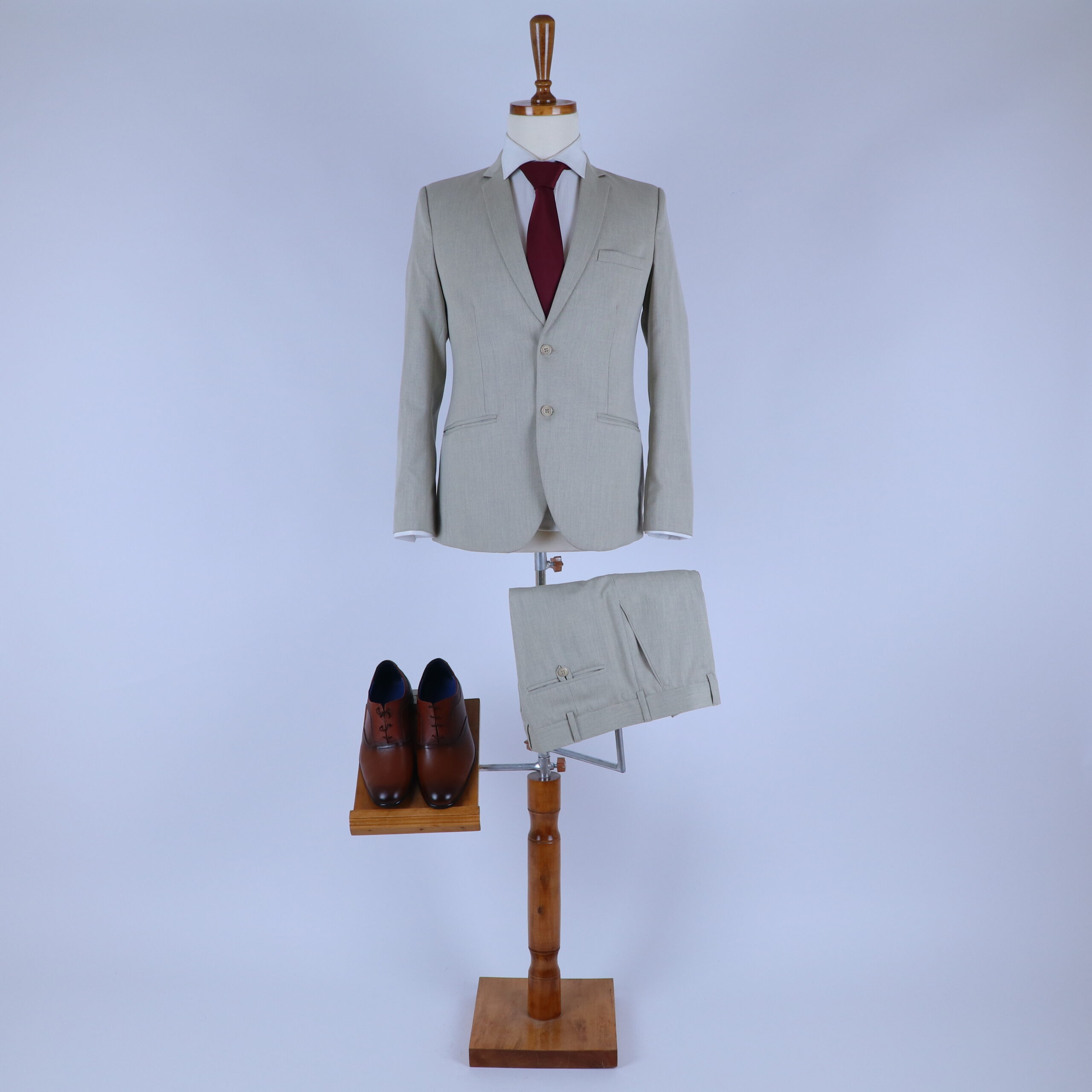 Terno caballeros tela cassimir color beige - Danny