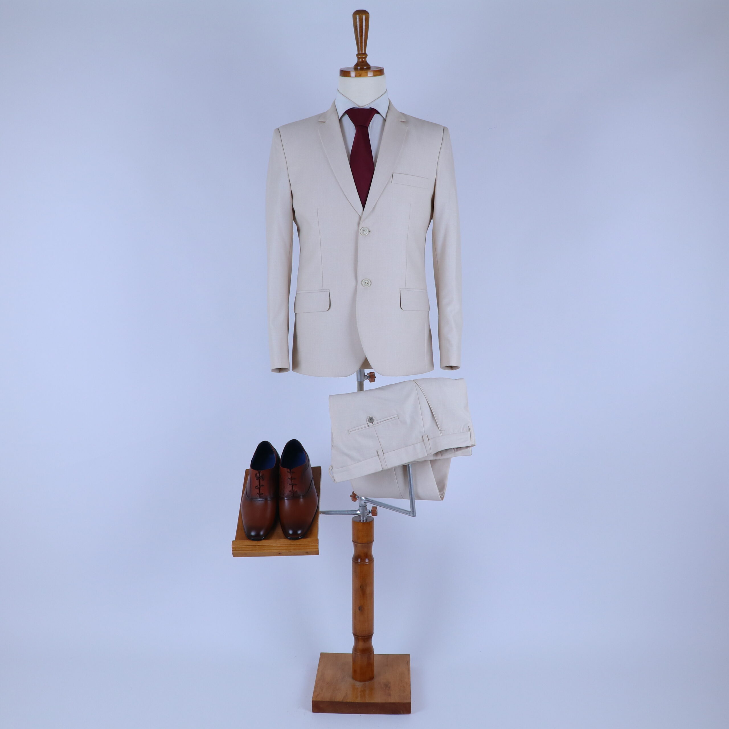 Terno caballeros tela cassimir color crema - Danny