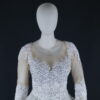 Vestido novias tela podesua tul con bruselas y gasa americana escote pico color ivory - Frida