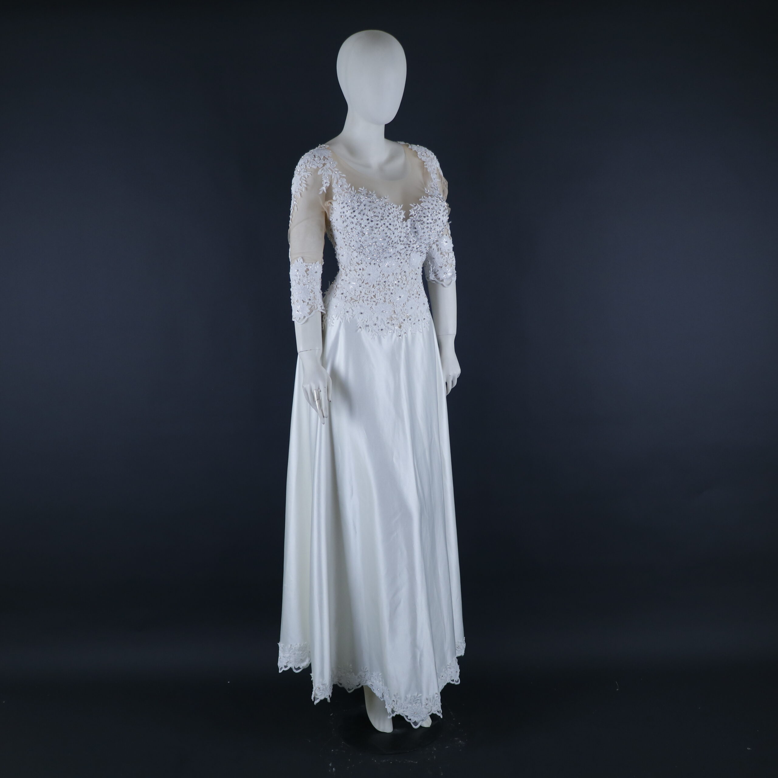 Vestido novias tela podesua tul cristaleria y lentejuelas color ivory - Frida