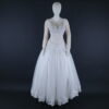 Vestido novias tela tul español encajes con cristalería color ivory - Zarella