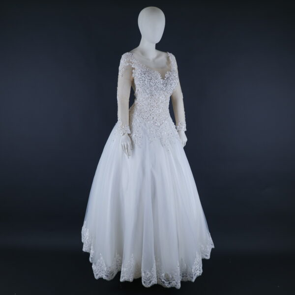 Vestido novias tela tul español falda estilo princesa color ivory - Zarella