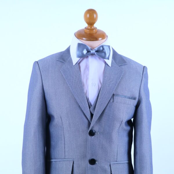 terno elegante plateado para niños - Adrielito