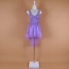 vestido tela tul encajes 3d saten escote en u caida cola de pato con 3 pliegues color rosa lila - Victoria