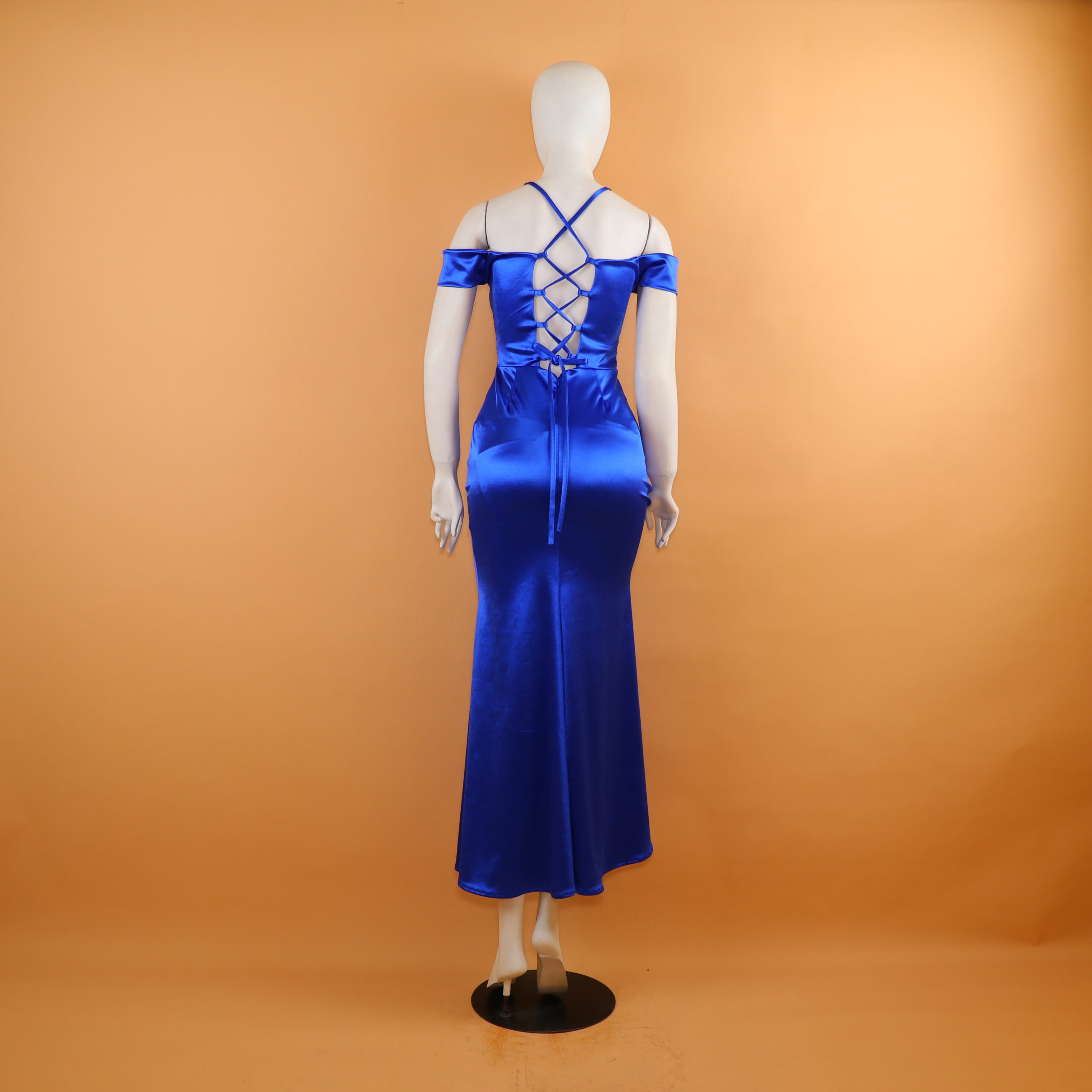 vestido con corset color azul electrico - Danitza