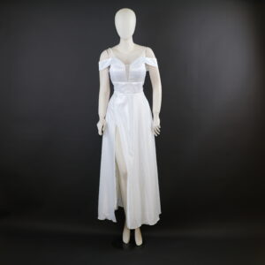 vestido novias abertura desde el muslo color ivory -Débora