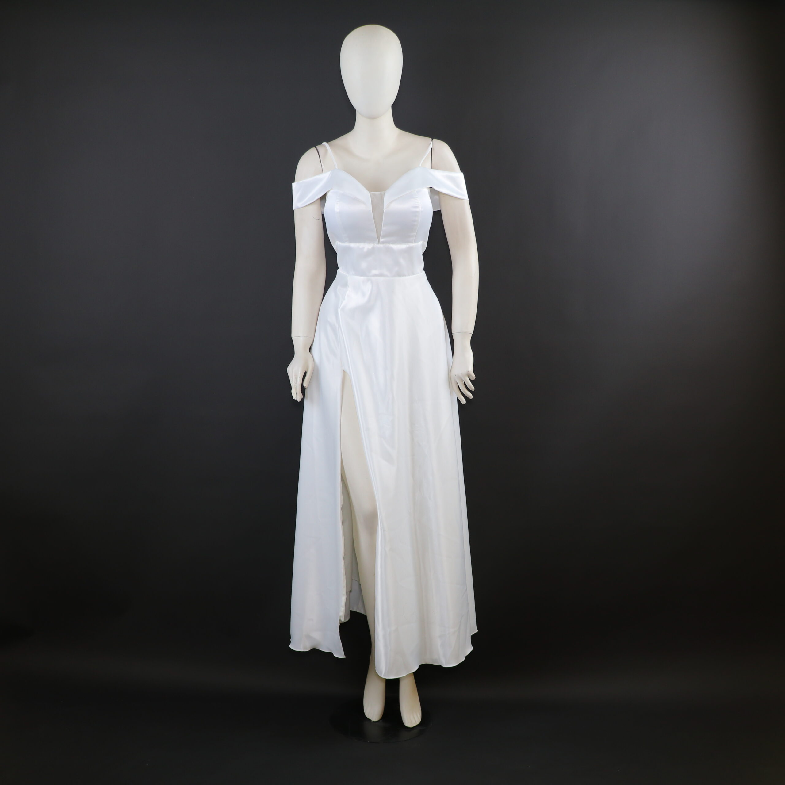 vestido novias abertura desde el muslo color ivory -Débora