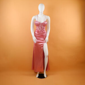 vestido cadera drapeada color palo rosa - Karen