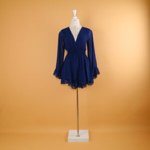 vestido tela gasa tipo short color azul noche - Brisney