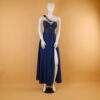 Vestido tela saten seda corte linea A color azul noche - Romina Vestido tela saten seda corte linea A color azul noche - Romina