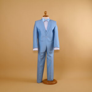 terno para niños tela manchester wafer saco clasico color celeste - Piero