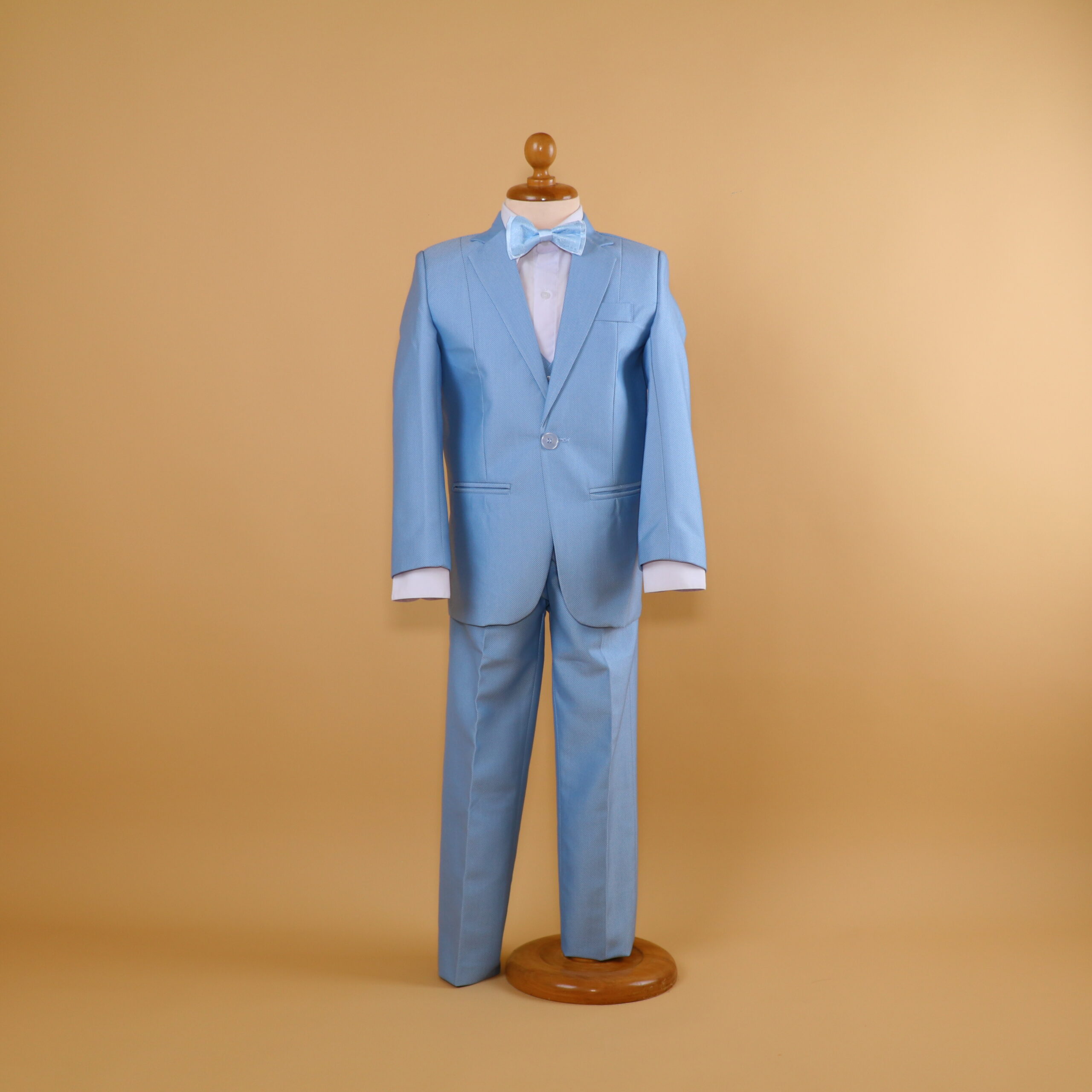 terno para niños tela manchester wafer saco clasico color celeste - Piero